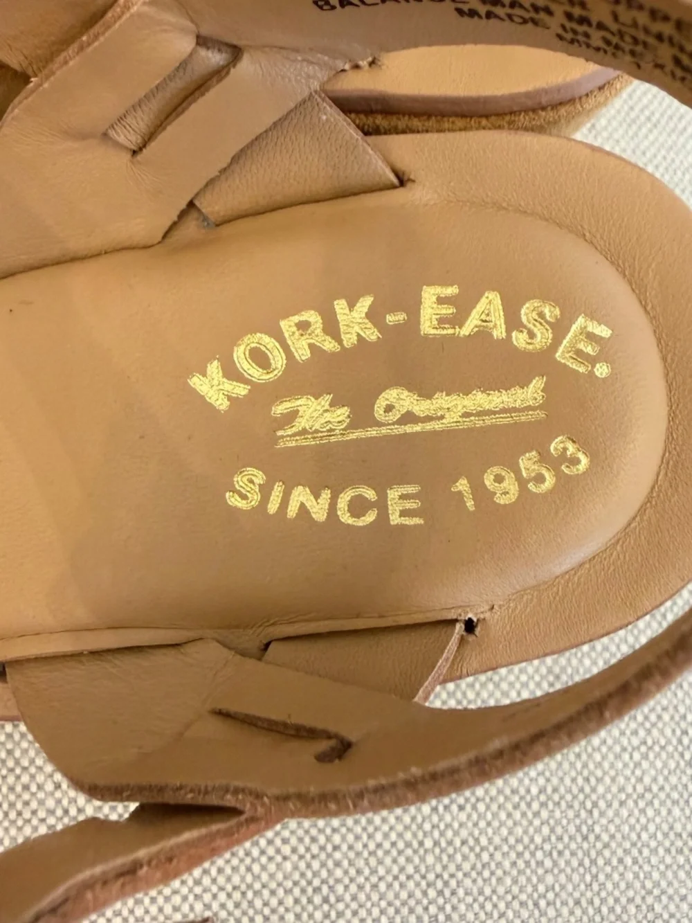 KORK EASE AVA CLASSIC Size 9 Tan Natural Vachetta Leather 3 inch Platform